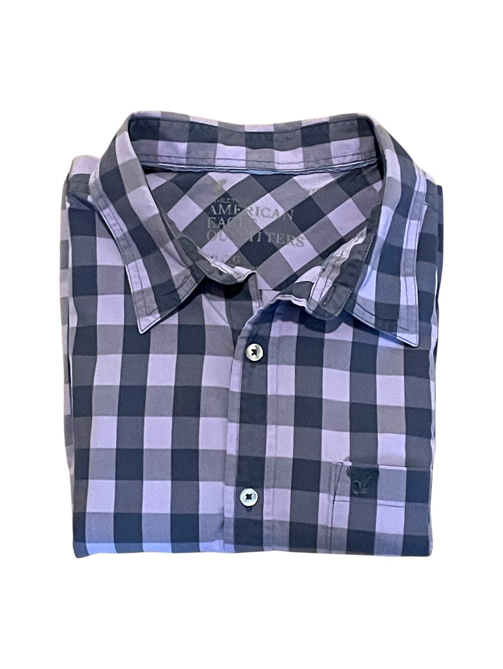 American Eagle Men's XL Lavender Purple Checked Shirt CLEAN